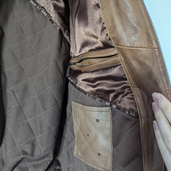 VentiUno Brown Men's Leather Jacket, Size M - Picture 6 of 16